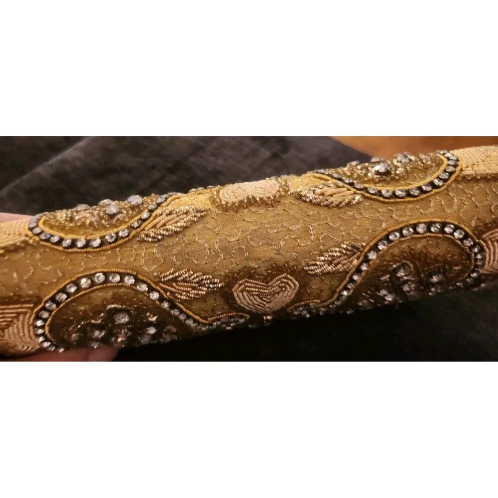 Embroidered wristlet clutch for parties, weddings, or evening out